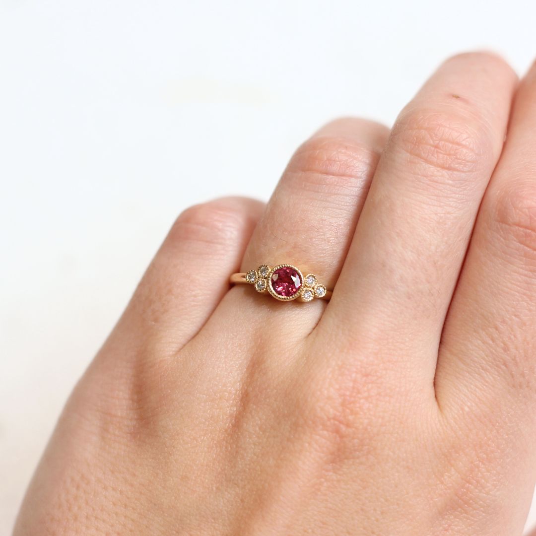 Cerise - Pink Spinel Engagement Ring