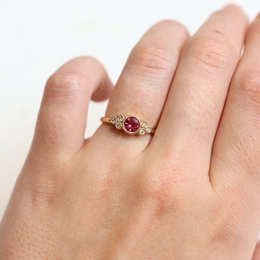 Cerise - Pink Spinel Engagement Ring