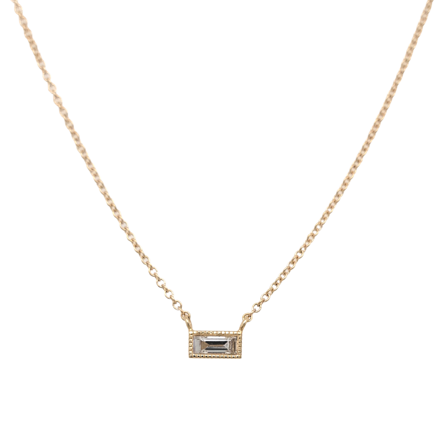 Yellow gold diamond necklace