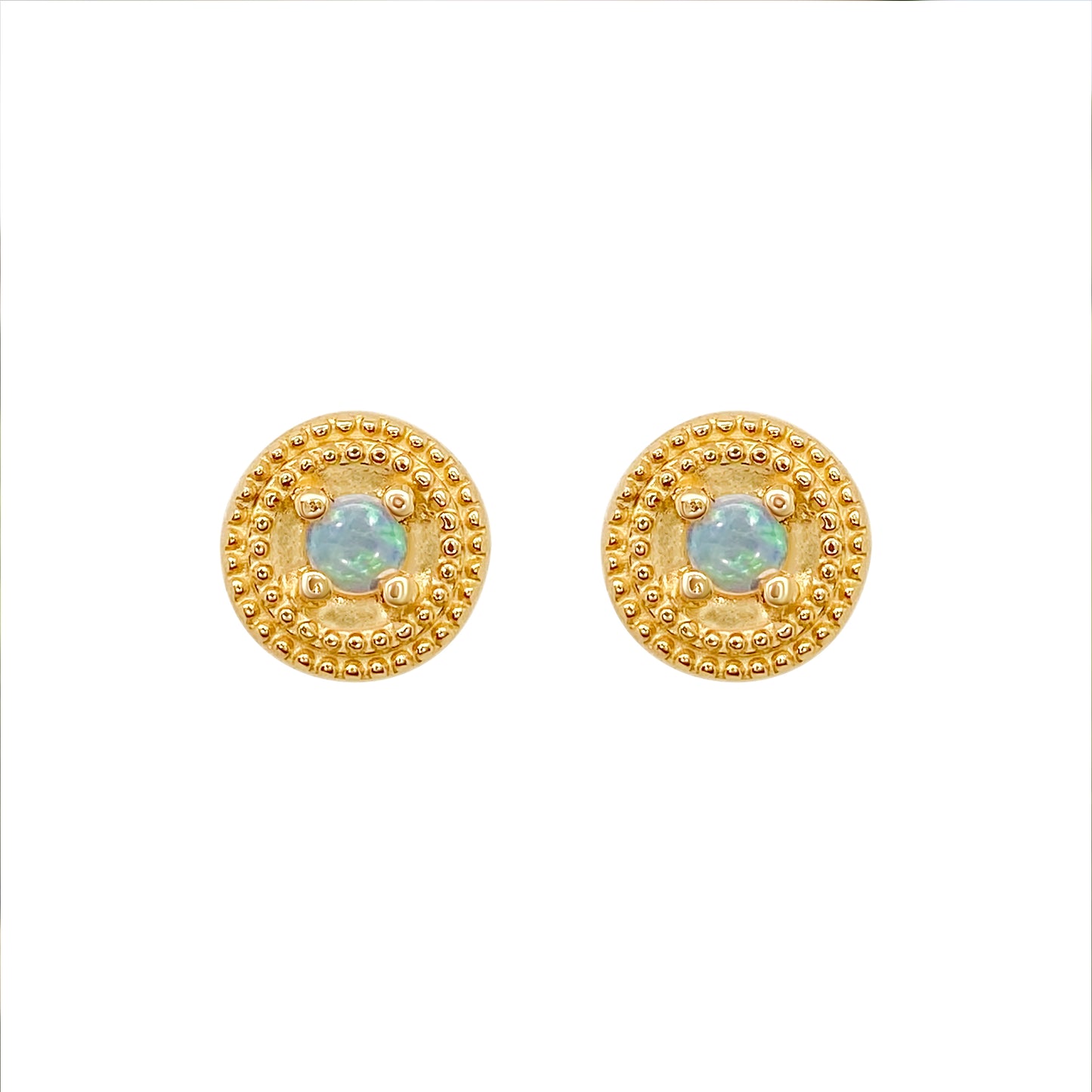 Opal Round Earrings