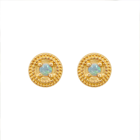 Opal Round Earrings