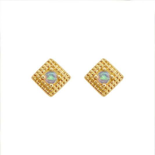 Opal Square Earrings