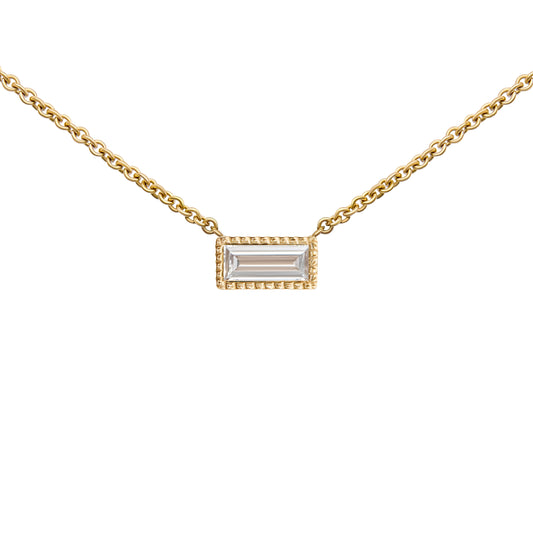 Yellow gold diamond necklace