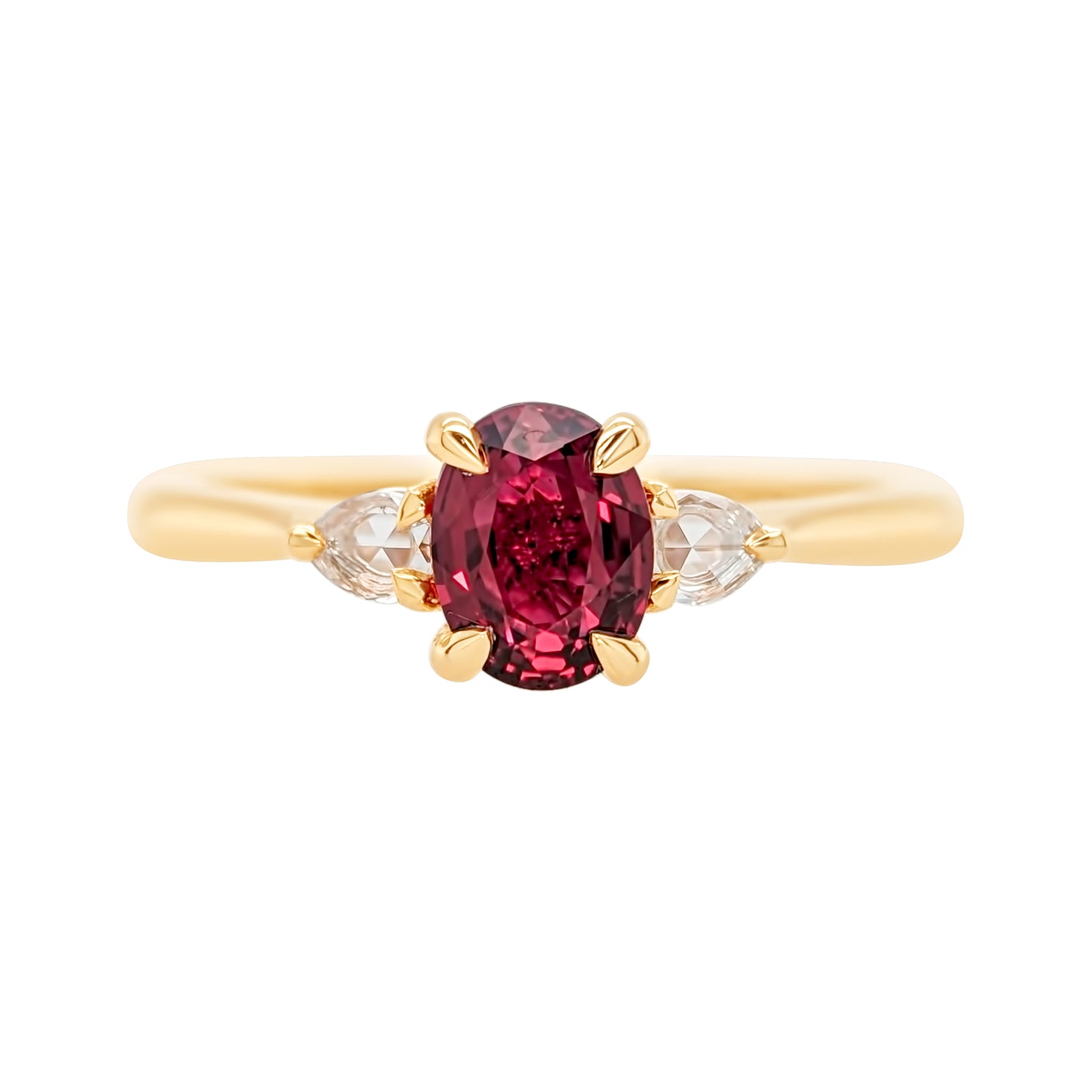 Oval Ruby and Diamond Engagement Ring