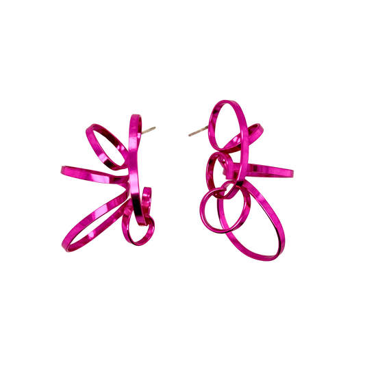 Spiral Ribbon Cluster Earrings