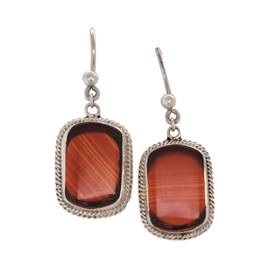 Carnelian Rectangle Earrings