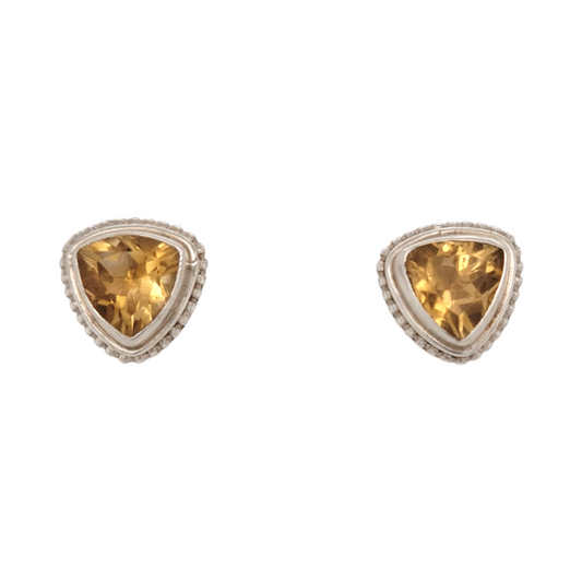 Citrine Triangle Studs