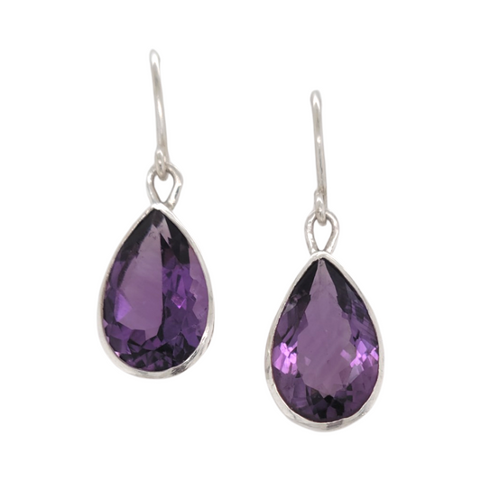 Teardrop Amethyst Earrings