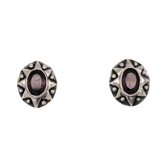 Small Garnet Studs