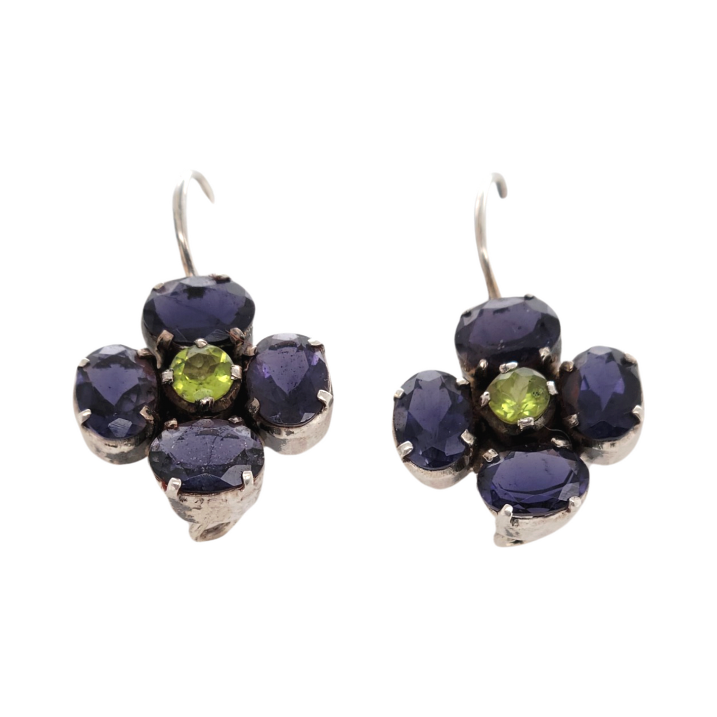 Iolite Flower Earrings