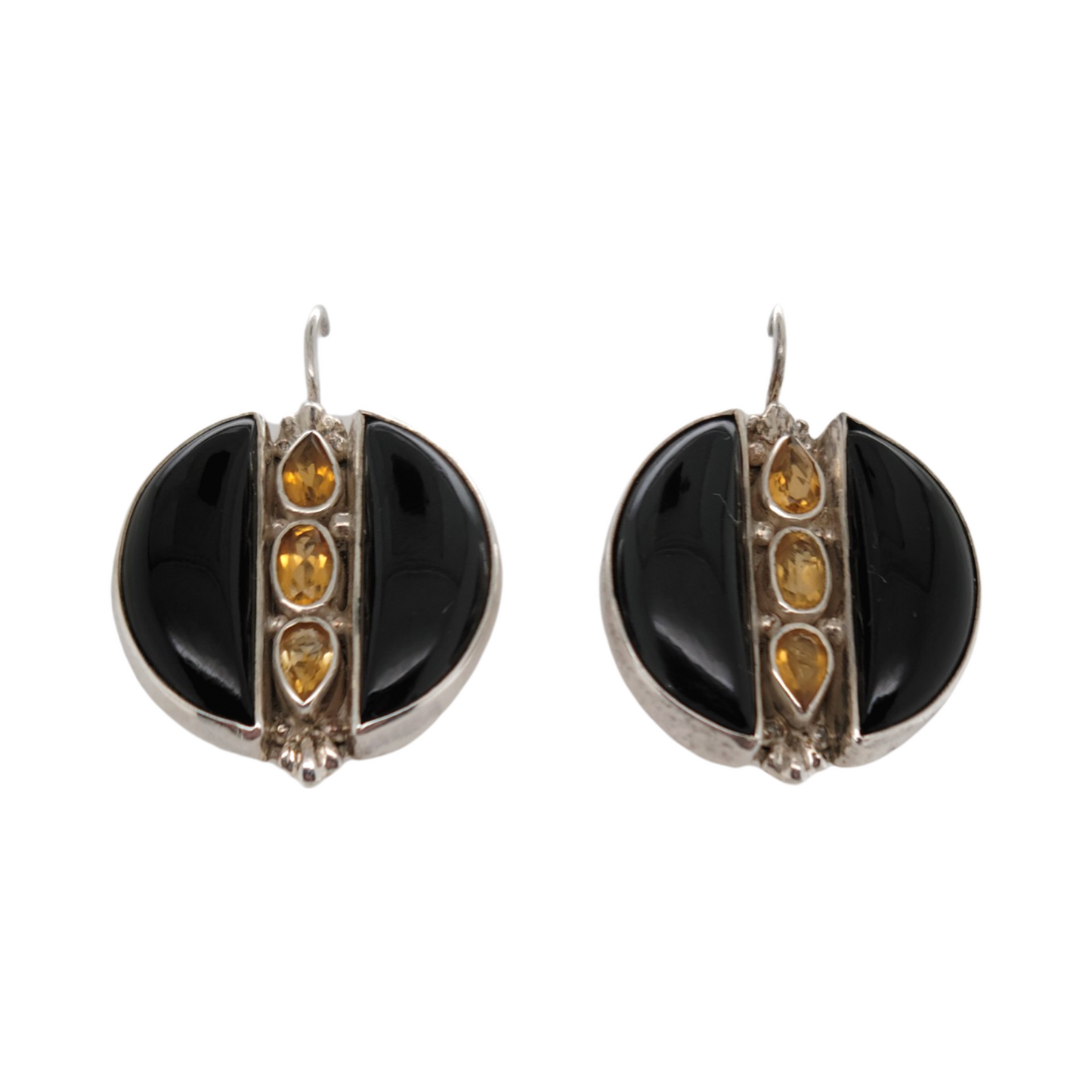 Onyx and Citrine Earrings