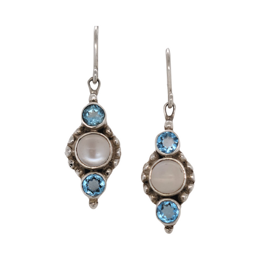 Pearl and Topaz earrings