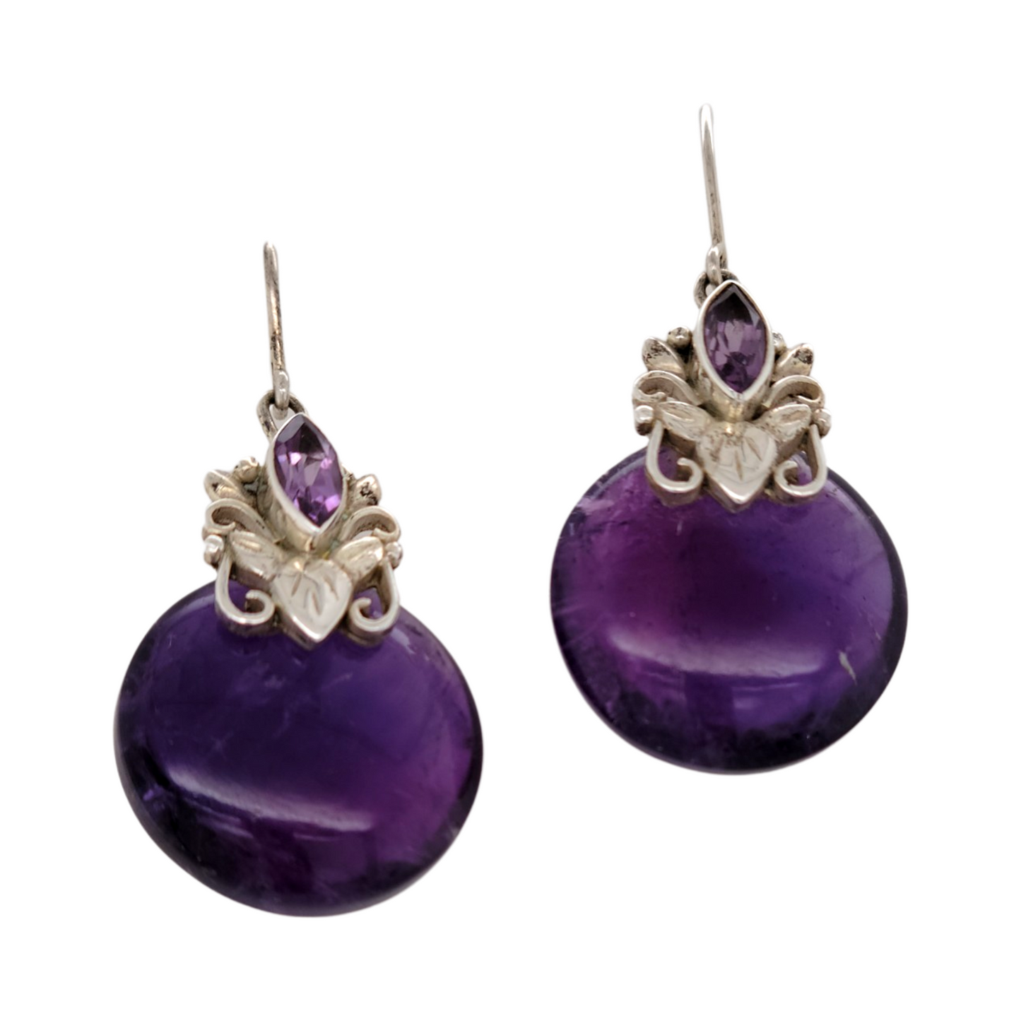 Amethyst crown earrings