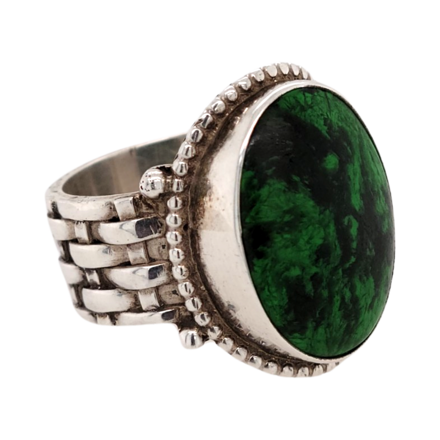 Jade Ablite Silver Ring