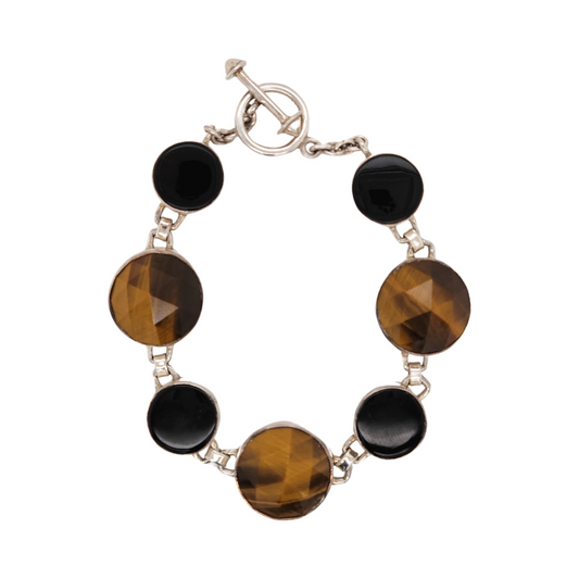 Tiger Eye and Onyx Bracelet