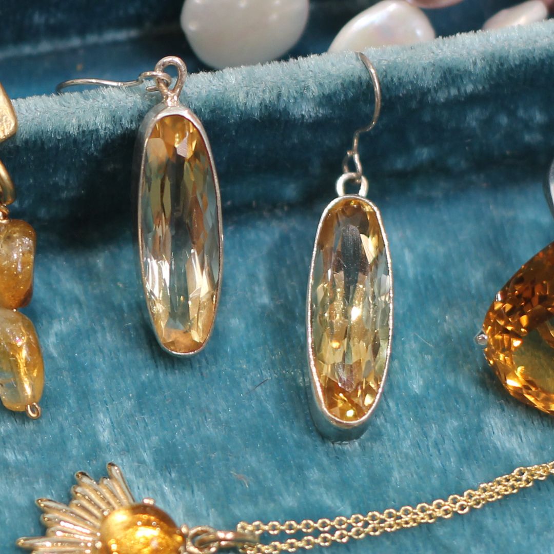 Oval Citrine Earrings