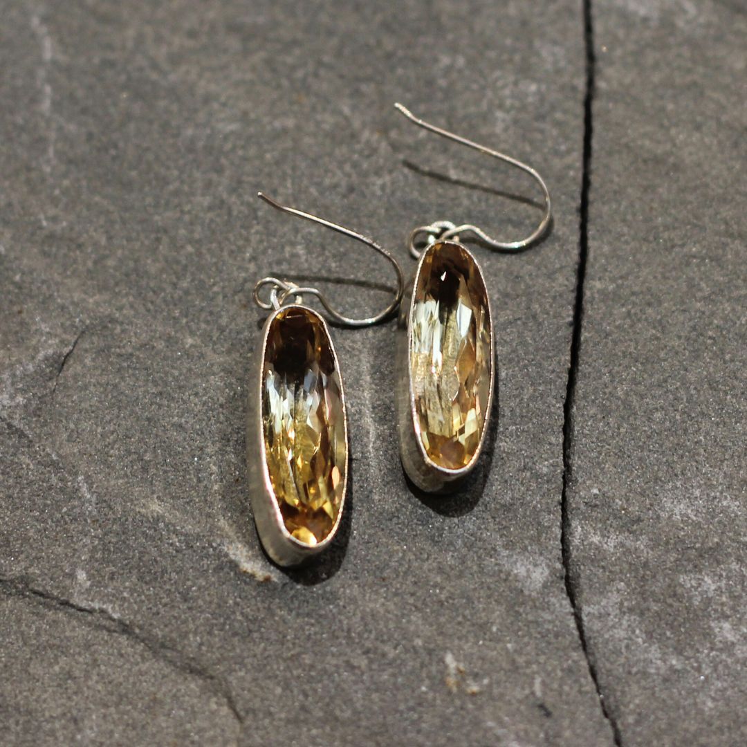 Oval Citrine Earrings