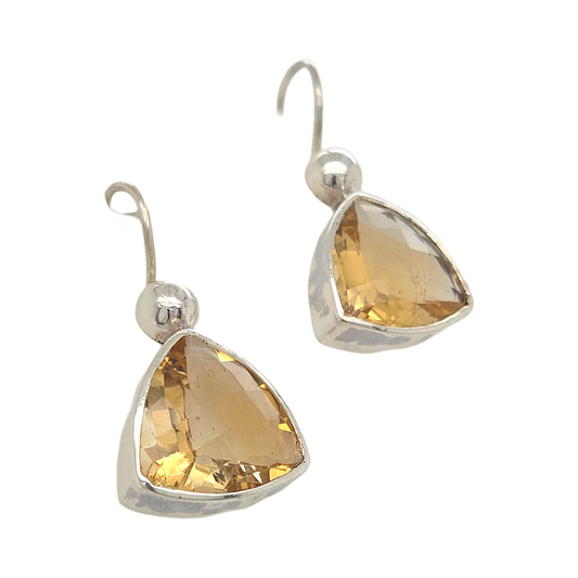 Citrine Triangle Earrings