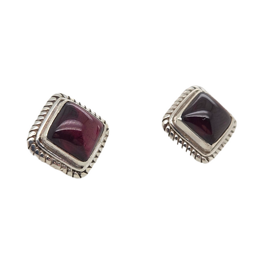 Garnet Cabachon Studs