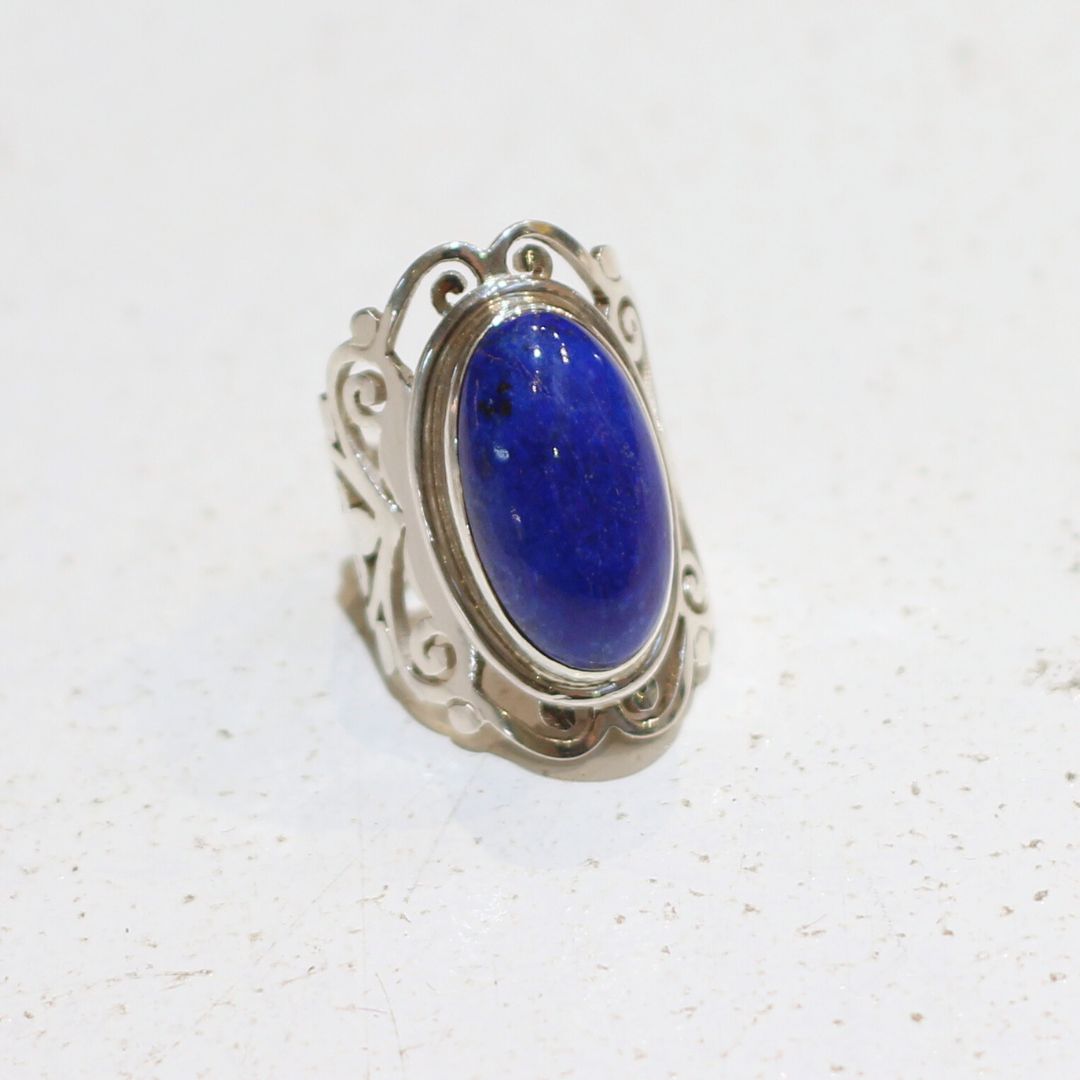 Silver & Lapis Oval Ring