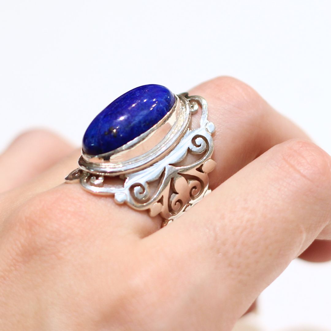 Silver & Lapis Oval Ring