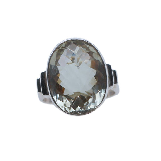 Green Amethyst Bezel Ring