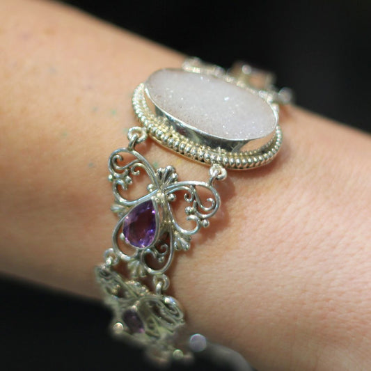 Gemstone Butterfly & Amethyst Bracelet