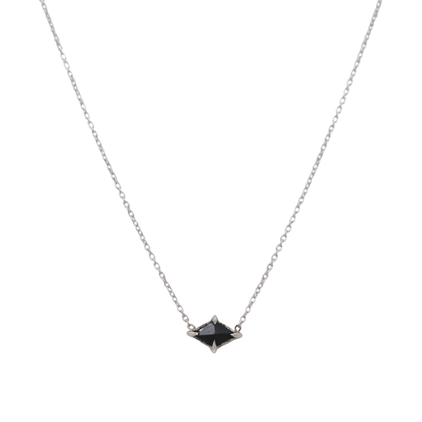 Black Spinel Silver Necklace