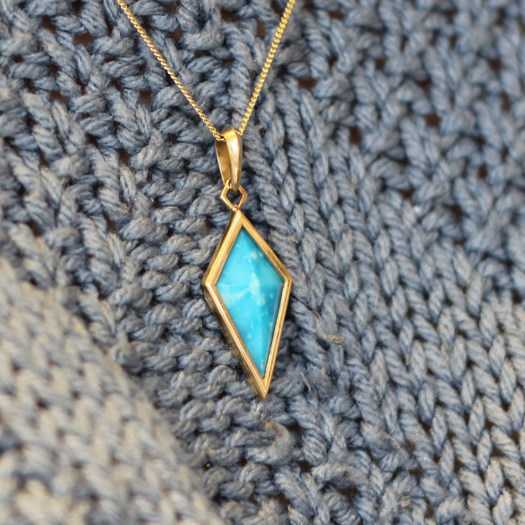 Gold Turquoise Kite Necklace