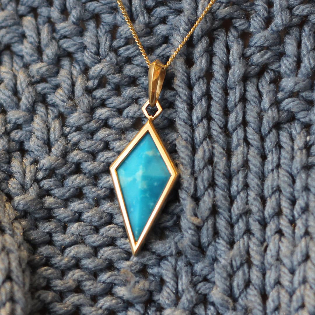 Gold Turquoise Kite Necklace