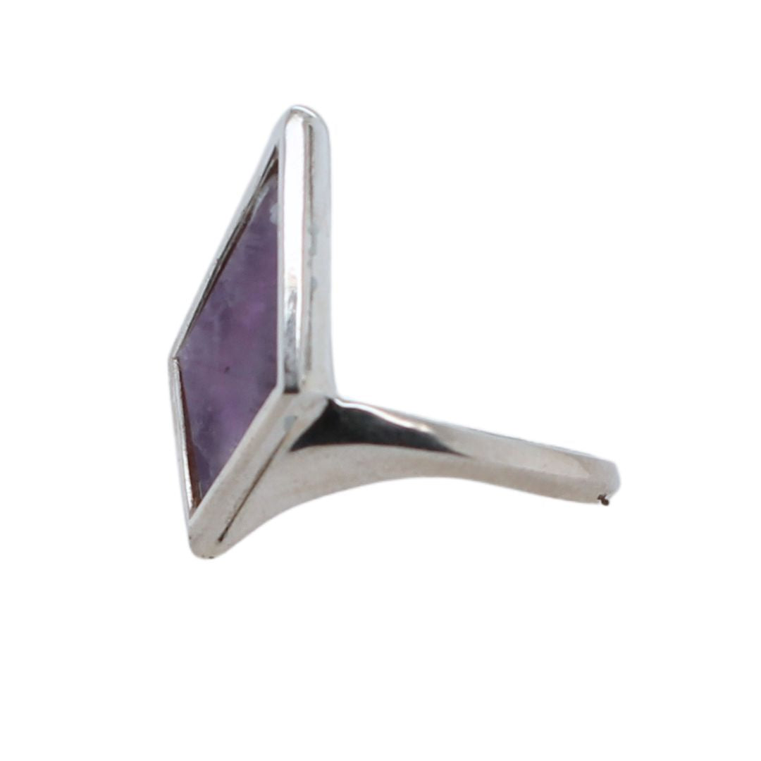 Silver Amethyst Kite Ring