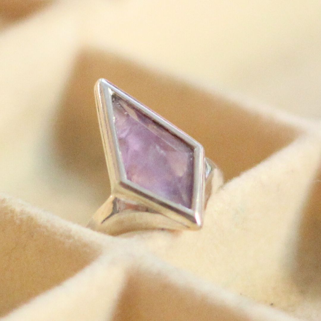 Silver Amethyst Kite Ring