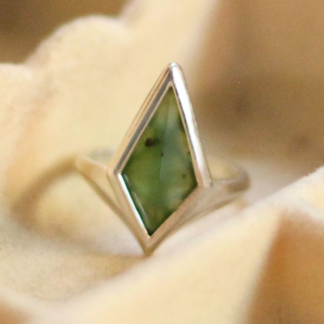 Silver Jade Kite Ring