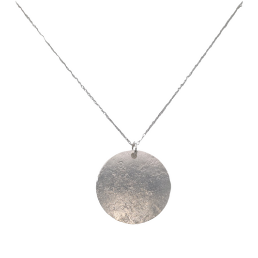 Large Silver Circle Necklace