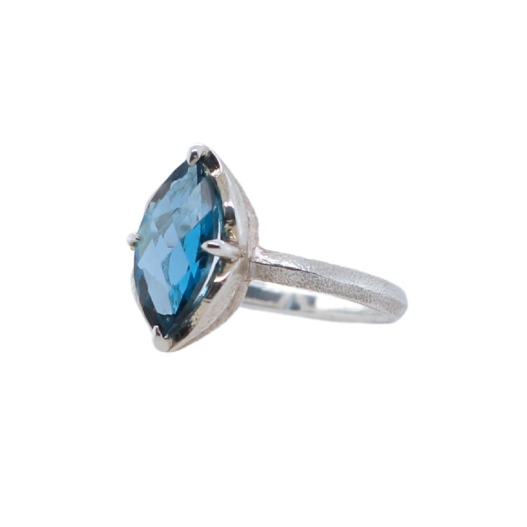 Blue Topaz & Silver Ring