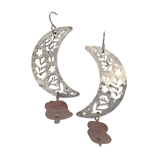 Sterling Silver Moon Garden Earrings