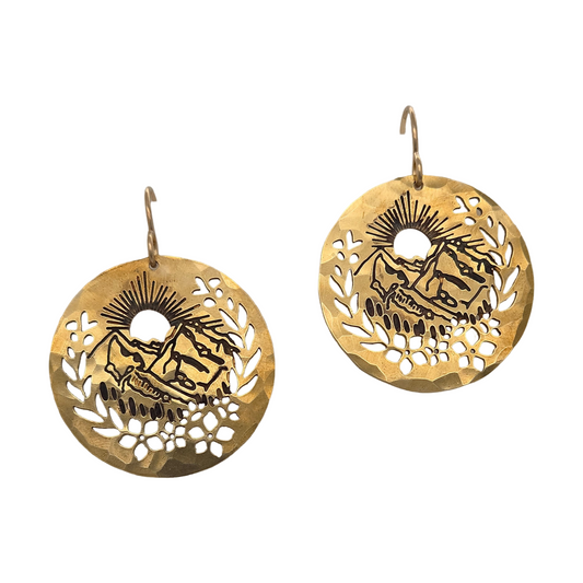 Large Brass Prarie Earrings