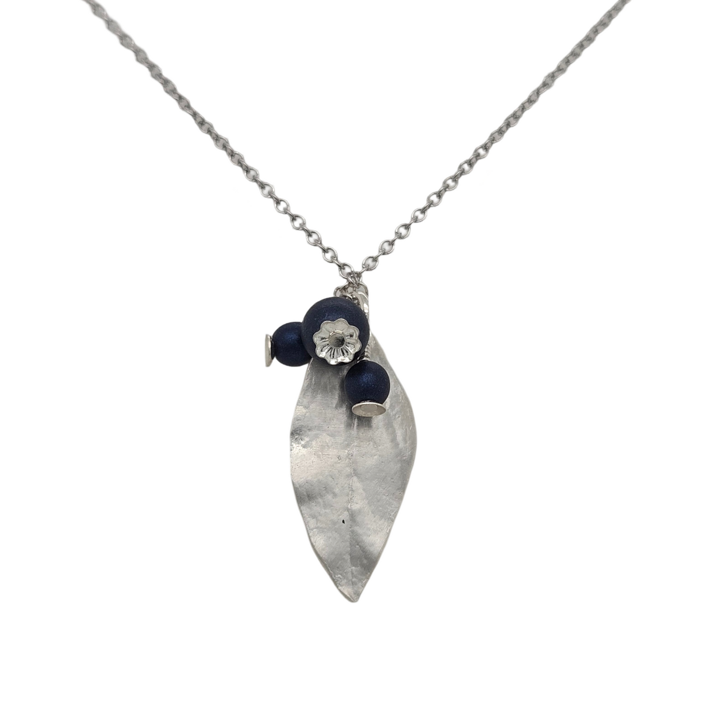 Medium Blueberry Leaf Necklace