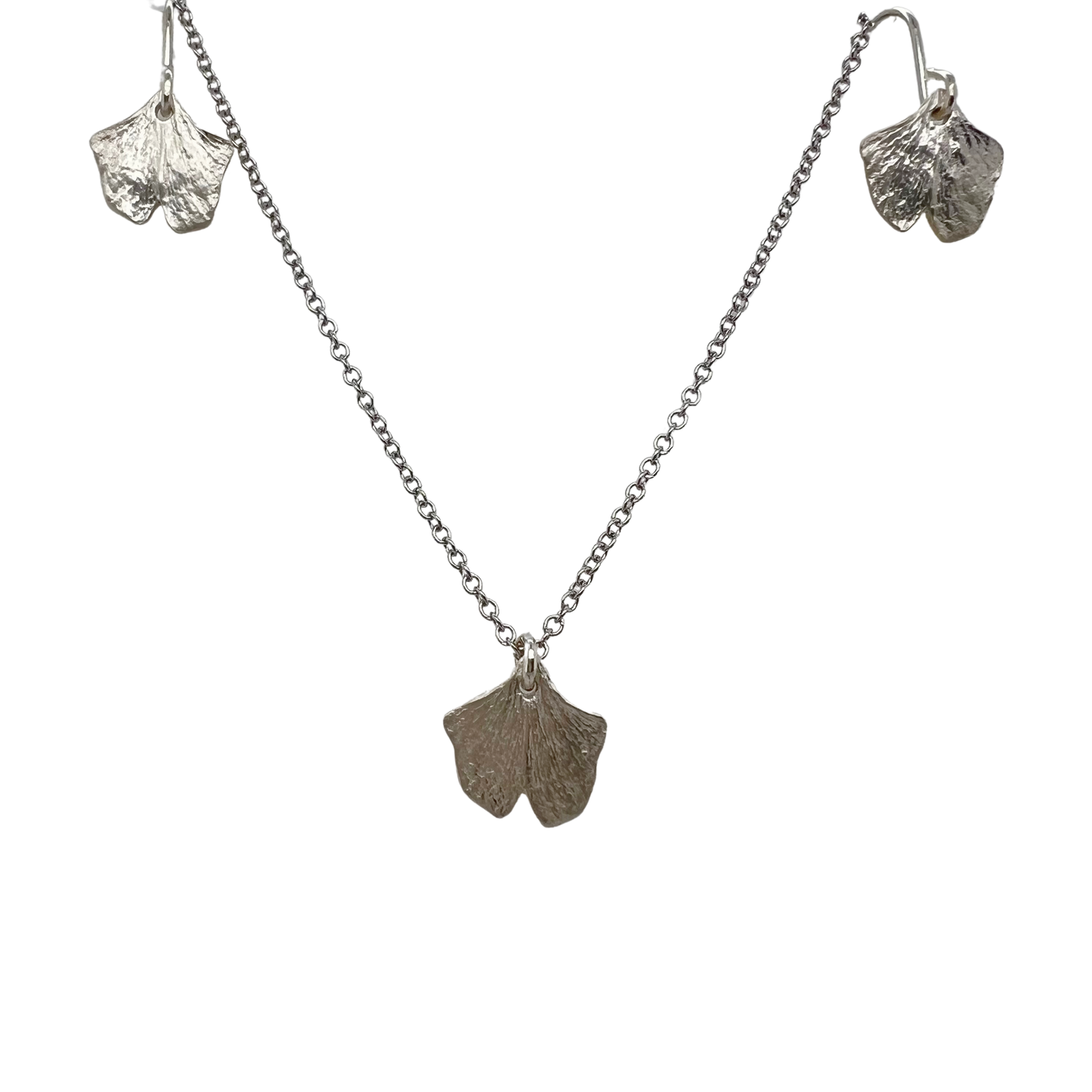 Ginko Leaf Earrings and Necklace