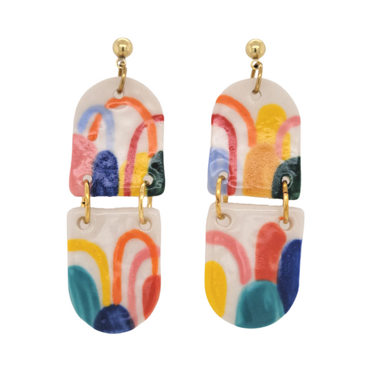 Multi Coloured Arch Earrings