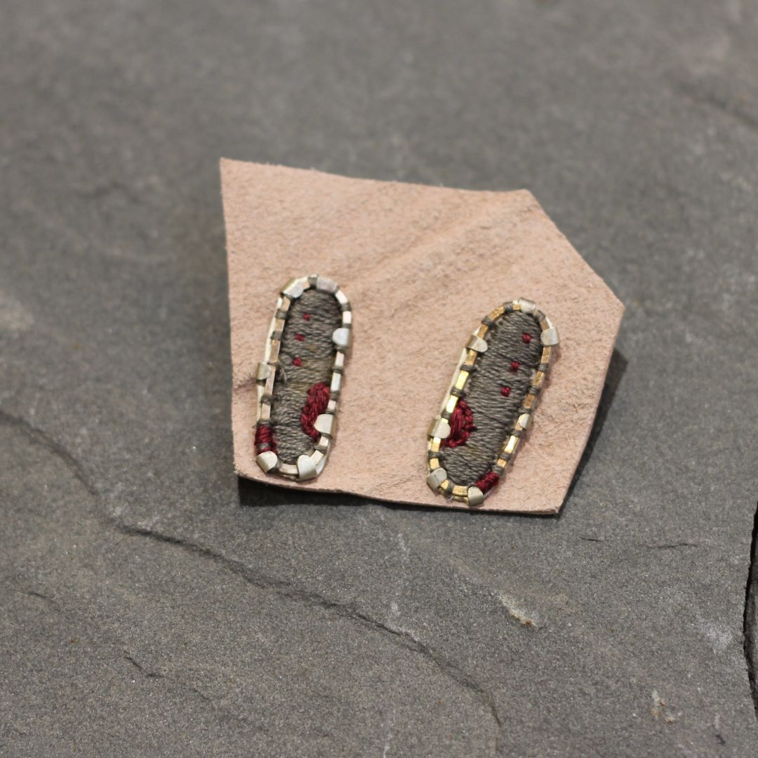 Textile Fabric Small Oval Studs