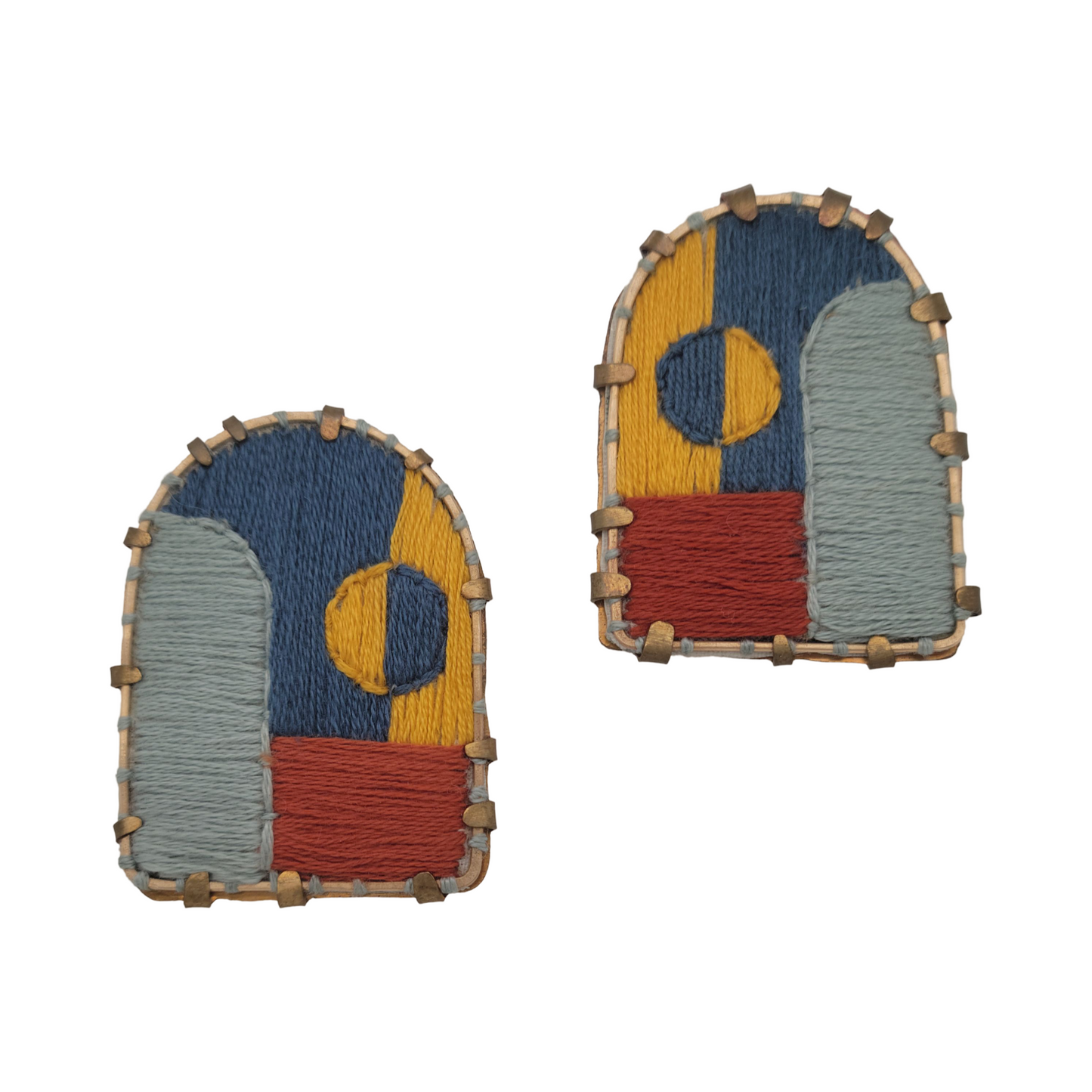 Textile Fabric Arch Earrings