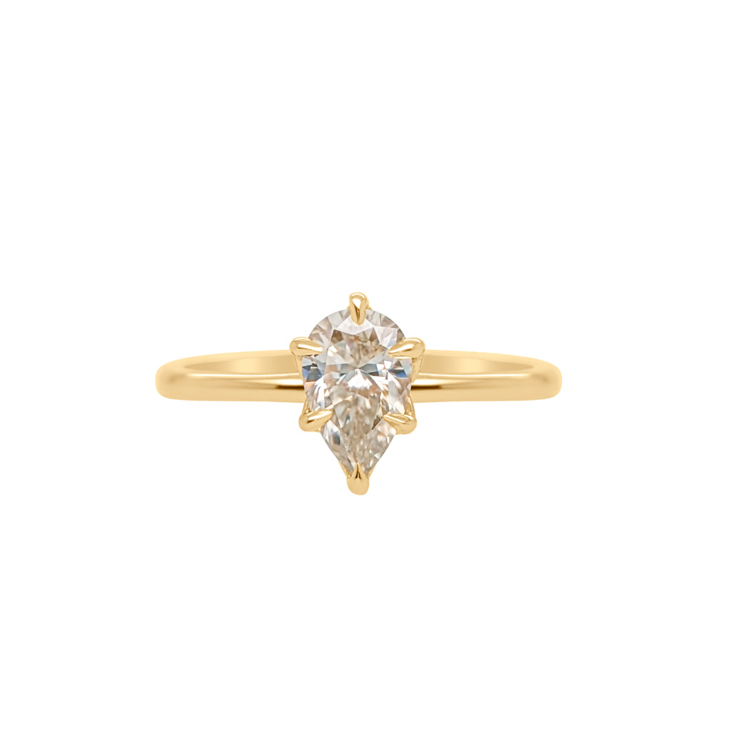 Pear-Cut Moissanite Engagement Ring