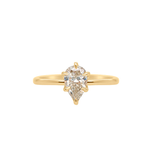 Pear-Cut Moissanite Engagement Ring