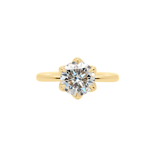 Tulip Basket 6-Prong Moissanite Engagement Ring