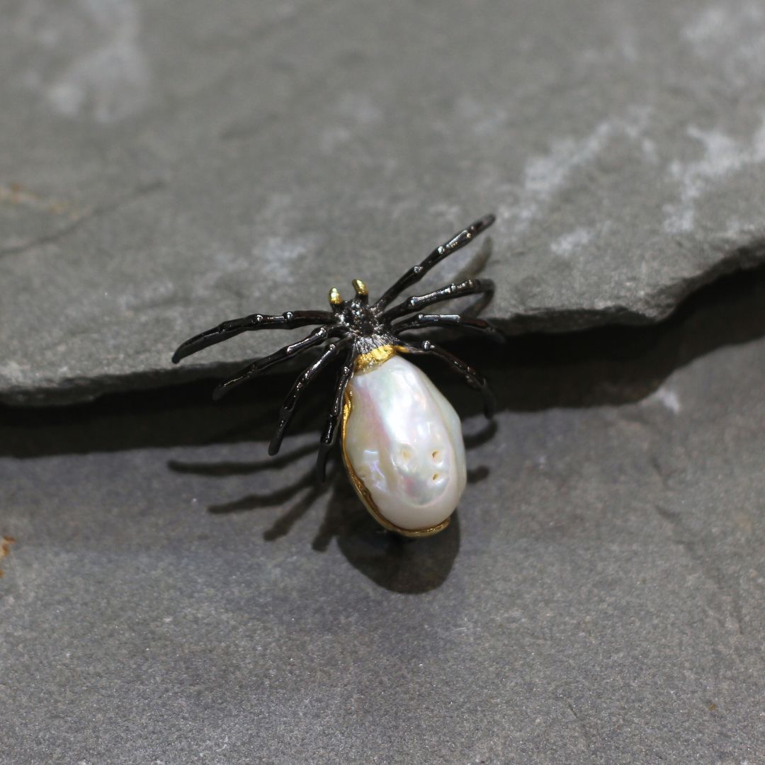 Pearl Spider Brooch