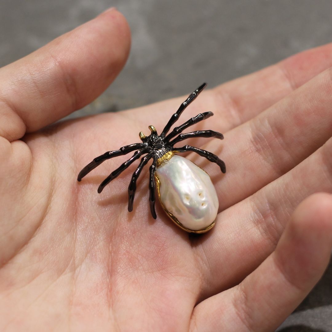 Pearl Spider Brooch