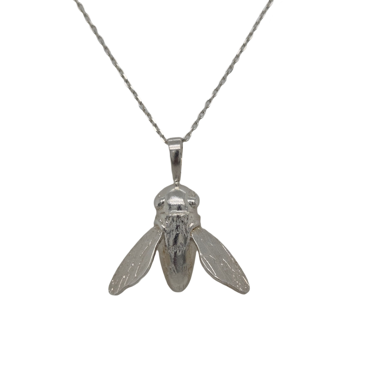 Silver Sculptural Bee Necklace