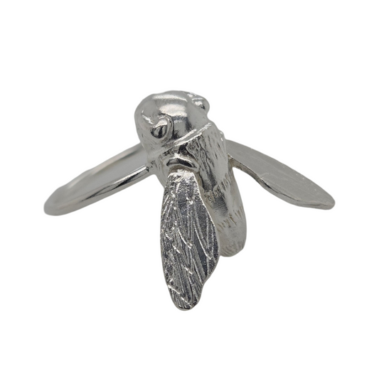 Silver Sculptural Bee Ring