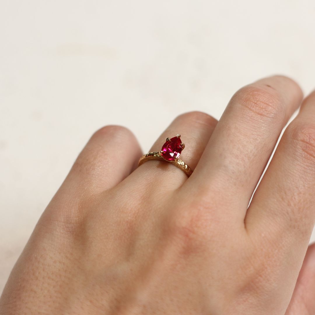 Ruby Solitaire Engagement Ring